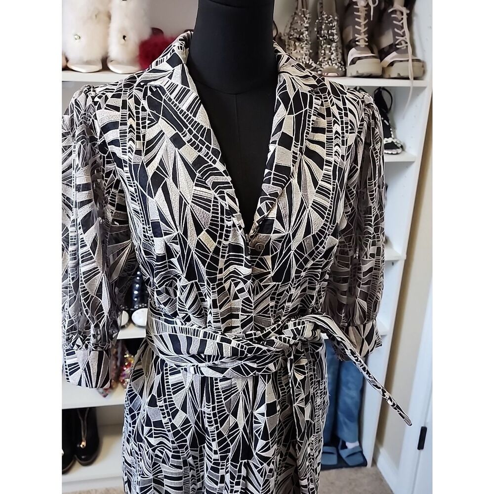 Kimora Lee Simmons Black & White Geometric Dress - Picture 5 of 7